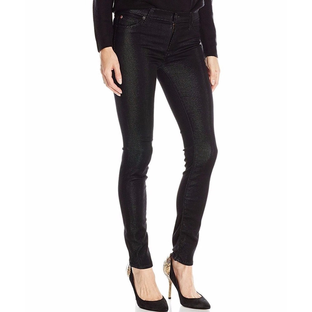 Hudson Nico Midrise Super Skinny Jeans‎ Zanzibar Black Metallic Stretch 28 ZNZI